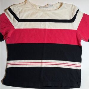 Jaclyn Smith Women's Short Sleeve Top - Red, Black, and White